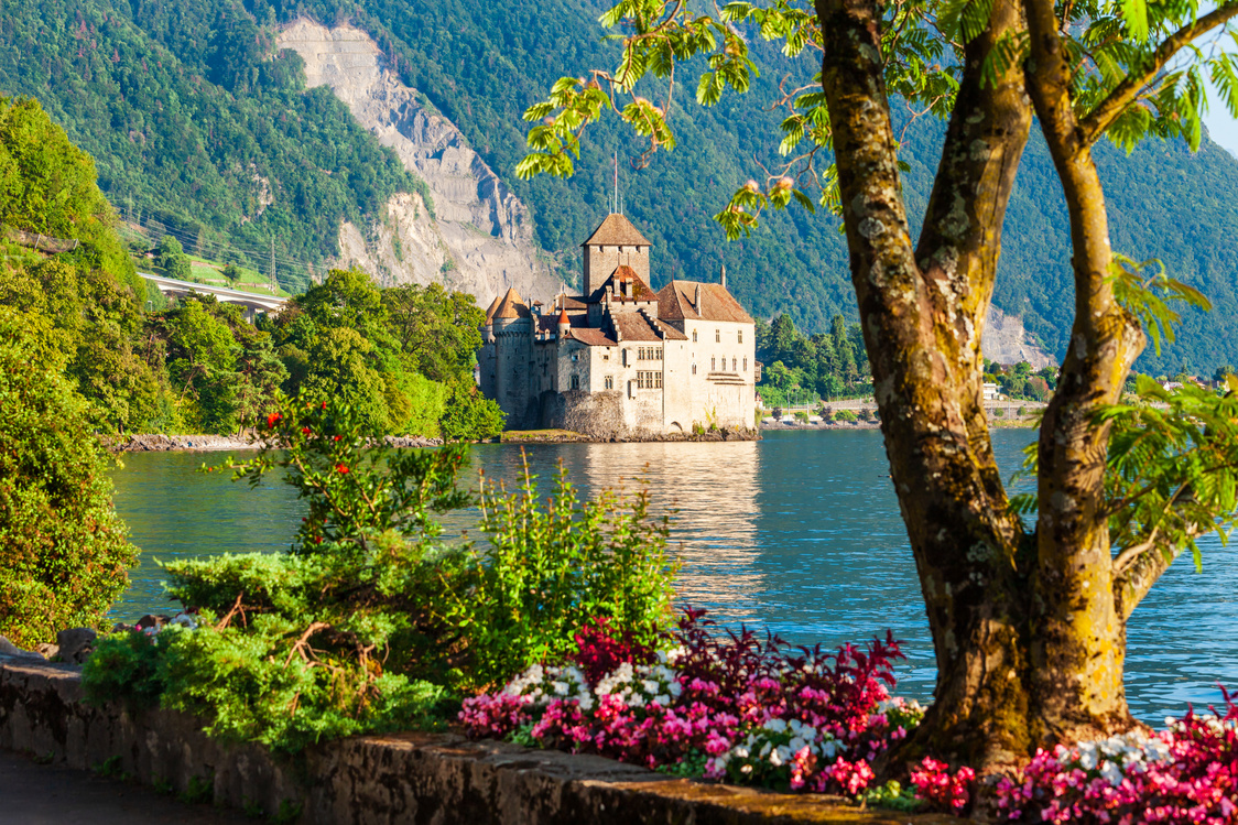 Chateau Chillon Castle in Switzerland